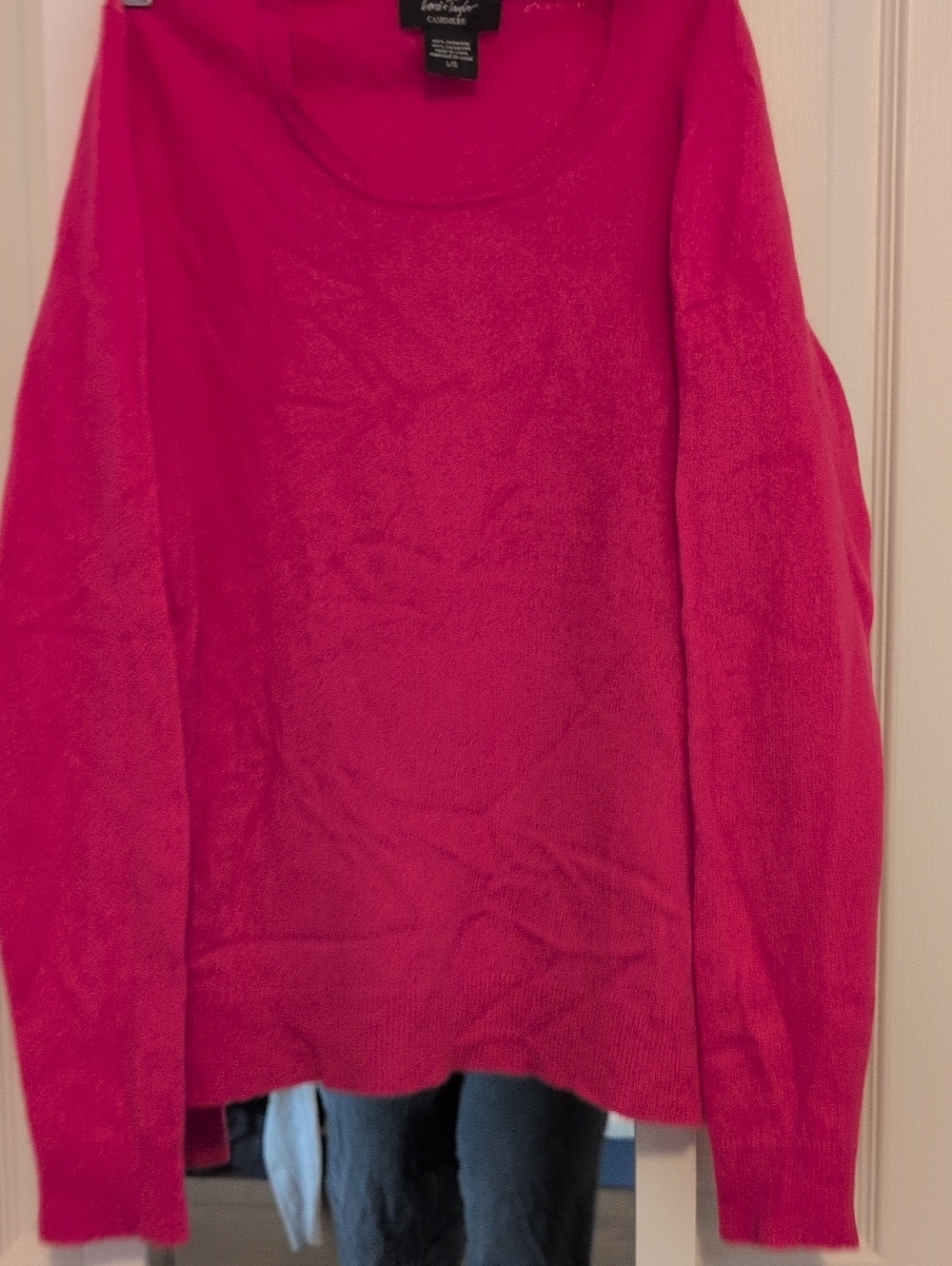 Lord And Taylor Bright Pink Cashmere Sweater